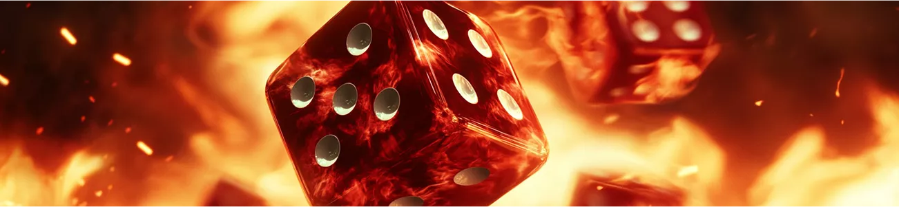 Dice on fire